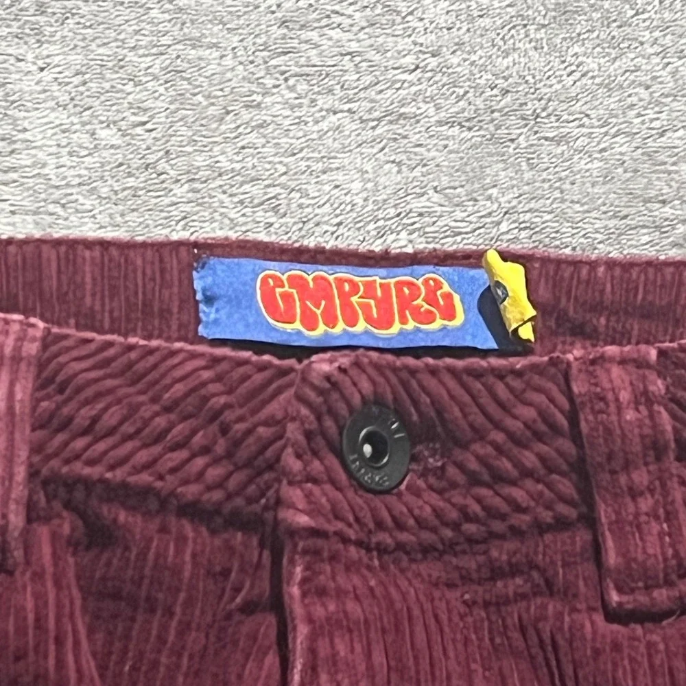 Empyre Corduroy Pants Mens 30 Burgundy Relaxed Fit Wide Leg Skate Trousers